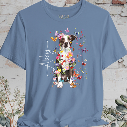 Box Terrier Personalized Floral T shirt