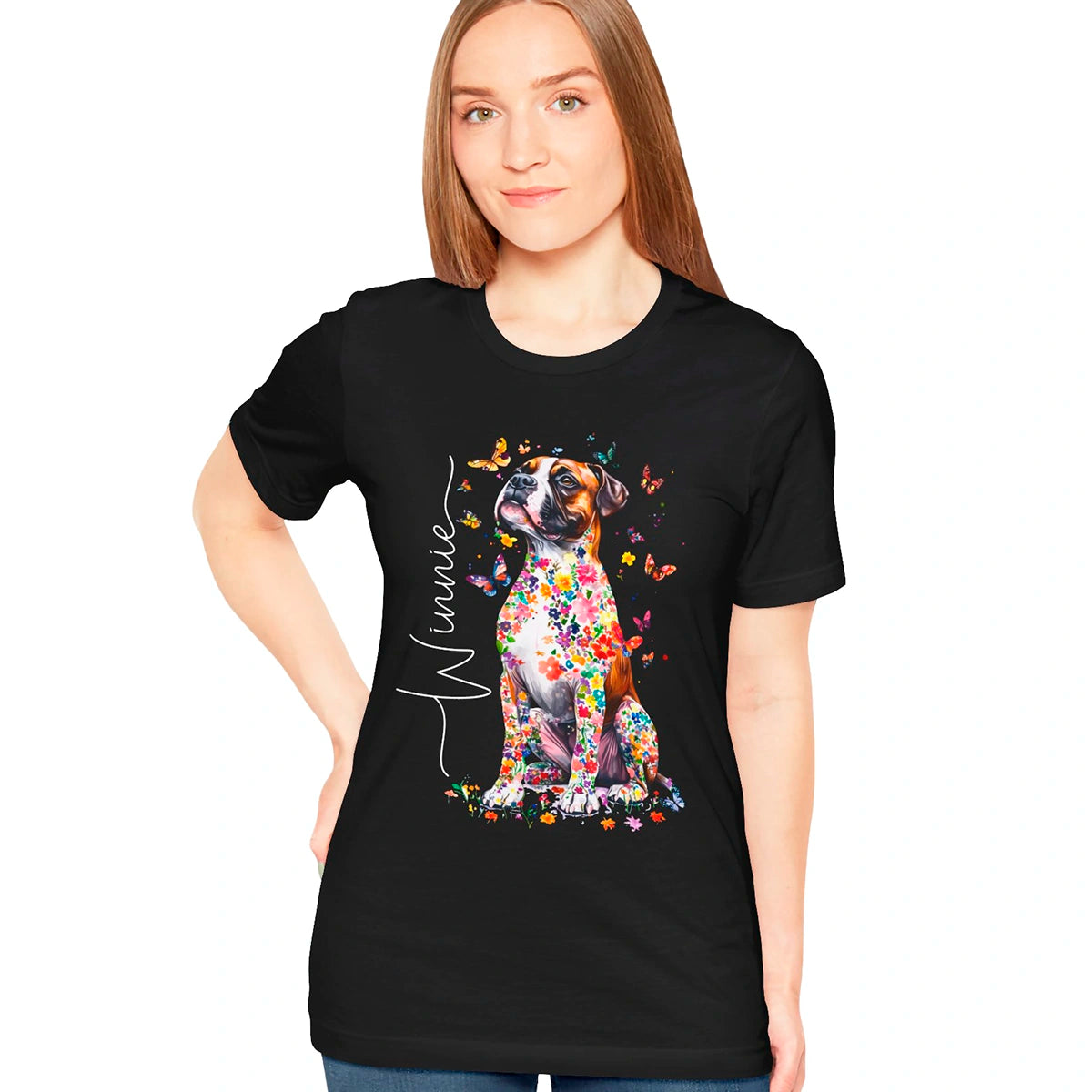 Boxer #1 Floral Personalized T shirt
