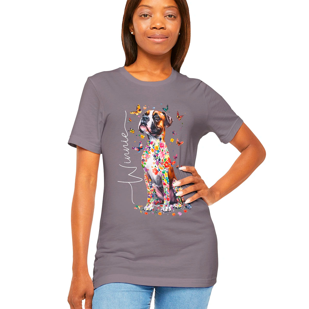 Boxer #1 Floral Personalized T shirt