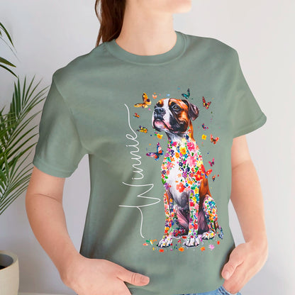 Boxer #1 Floral Personalized T shirt