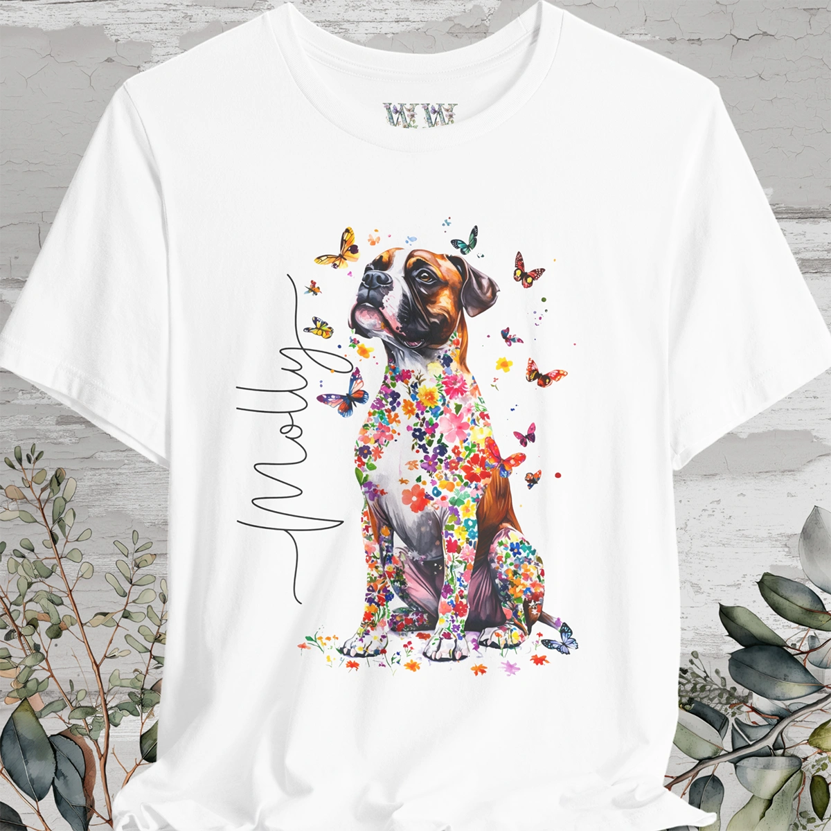 Boxer #1 Floral Personalized T shirt