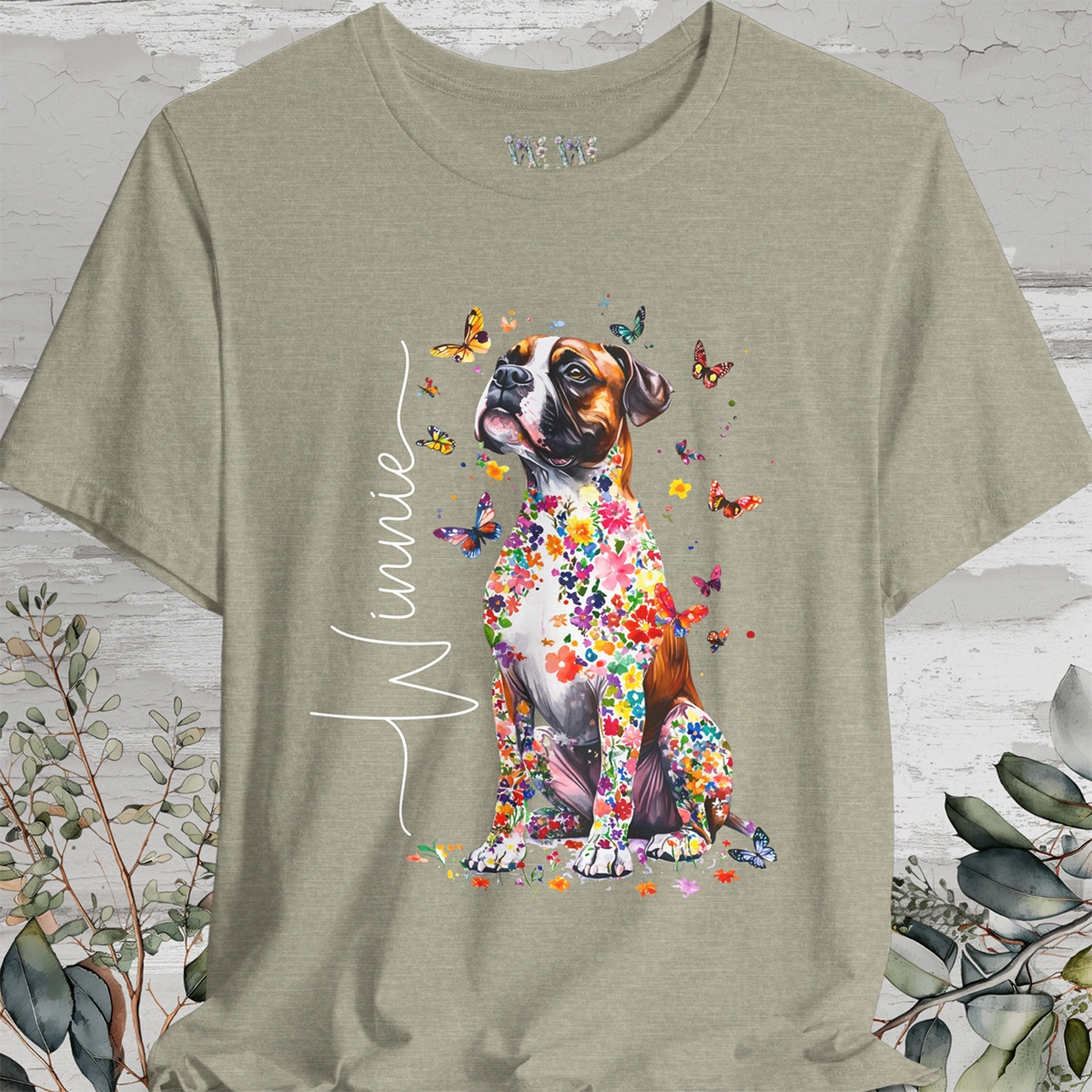 Boxer #1 Floral Personalized T shirt