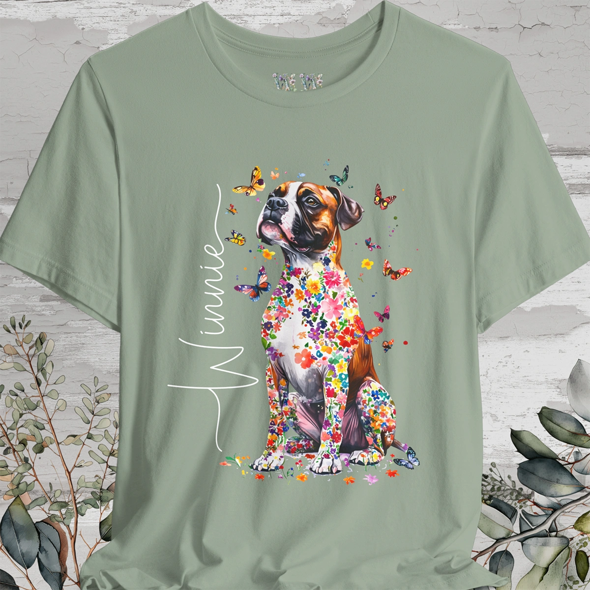 Boxer #1 Floral Personalized T shirt
