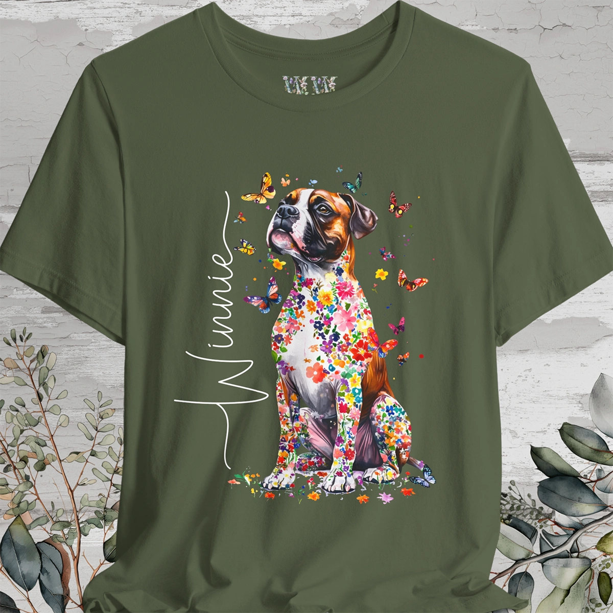 Boxer #1 Floral Personalized T shirt