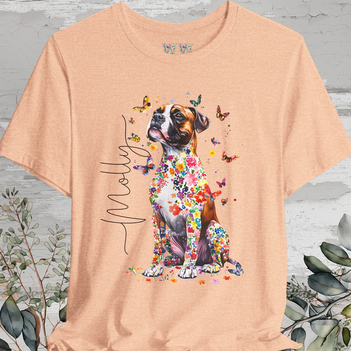 Boxer #1 Floral Personalized T shirt
