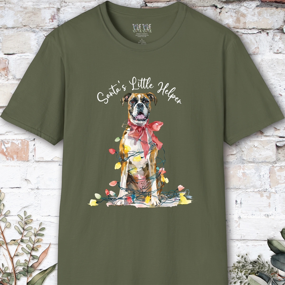 Boxer #1 Santa's little helper, unisex T shirt