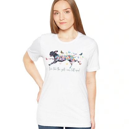 Black Boxer 'Live like the gate was left open' T shirt