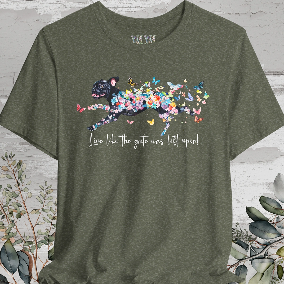 Black Boxer 'Live like the gate was left open' T shirt