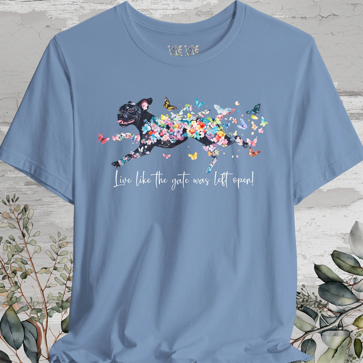 Black Boxer 'Live like the gate was left open' T shirt