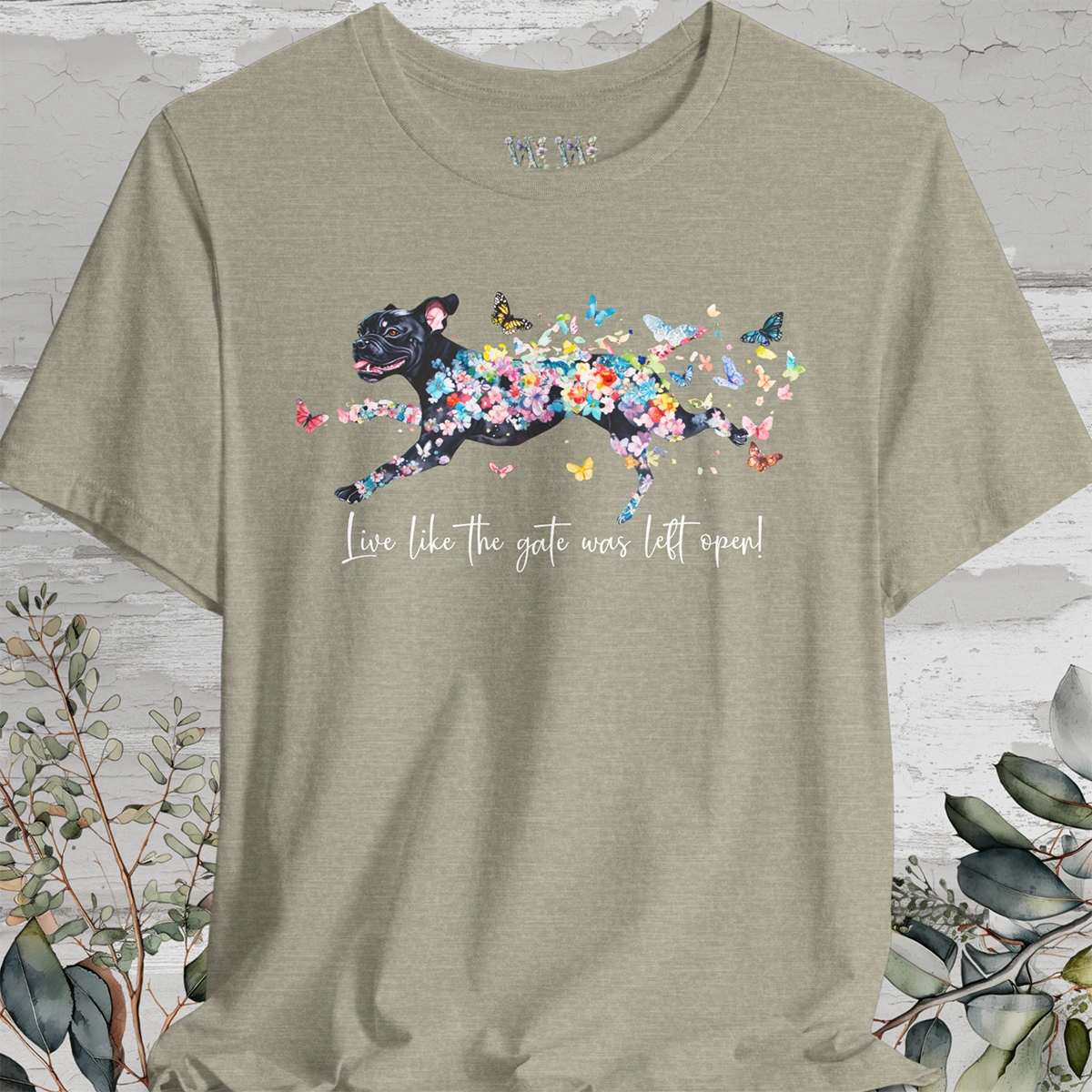 Black Boxer 'Live like the gate was left open' T shirt