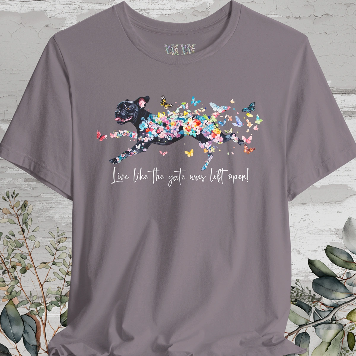 Black Boxer 'Live like the gate was left open' T shirt