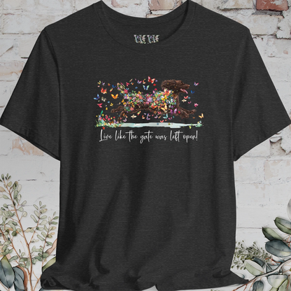 Boykin Spaniel #1 'Live like the gate was left open' T shirt