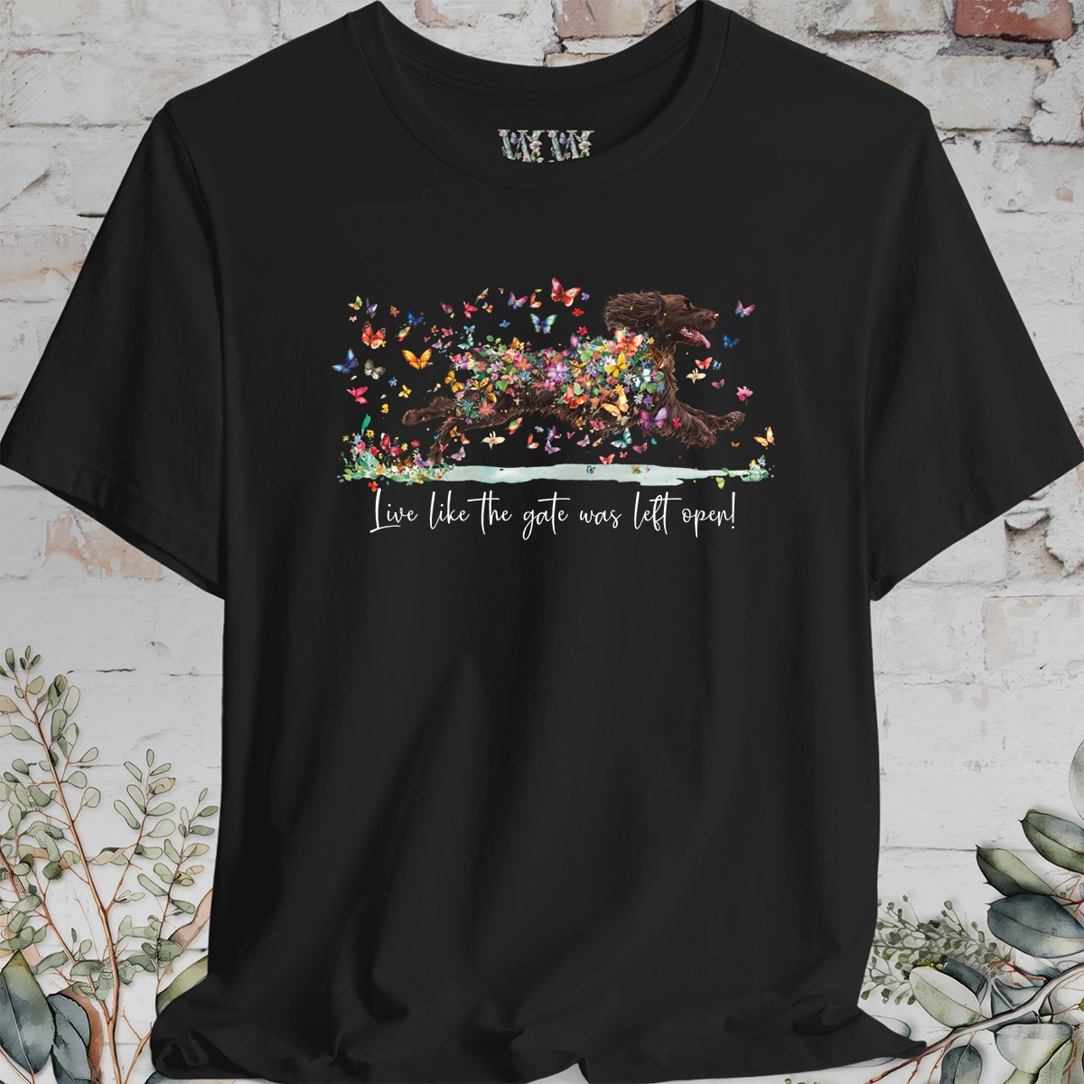 Boykin Spaniel #2 (Docked) 'Live like the gate was left open' T shirt