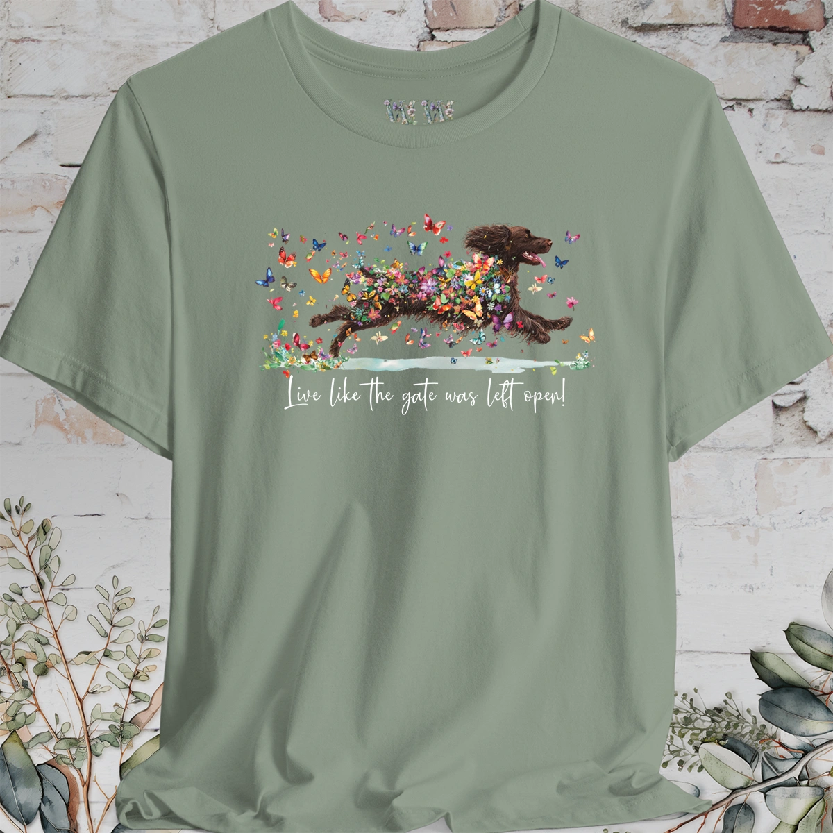 Boykin Spaniel #2 (Docked) 'Live like the gate was left open' T shirt