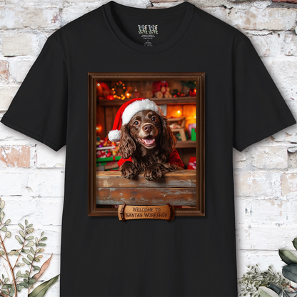 Boykin Spaniel Santa's Workshop Unisex T shirt