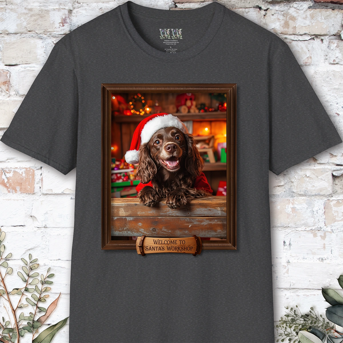 Boykin Spaniel Santa's Workshop Unisex T shirt
