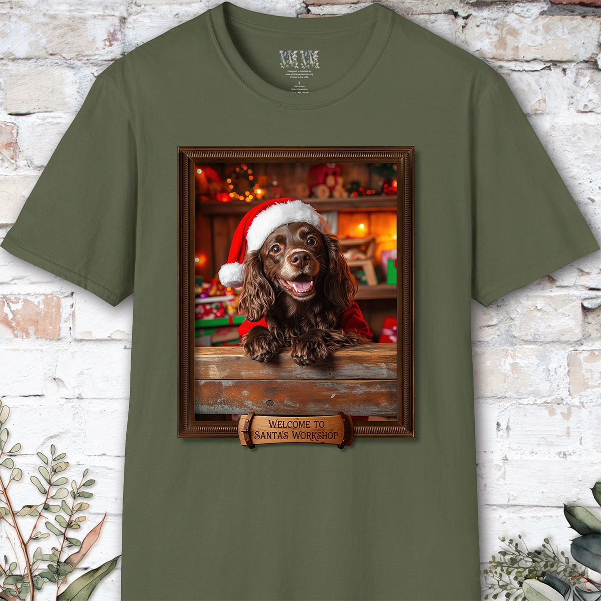 Boykin Spaniel Santa's Workshop Unisex T shirt