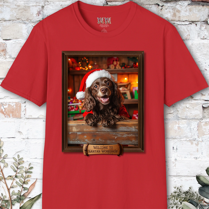 Boykin Spaniel Santa's Workshop Unisex T shirt