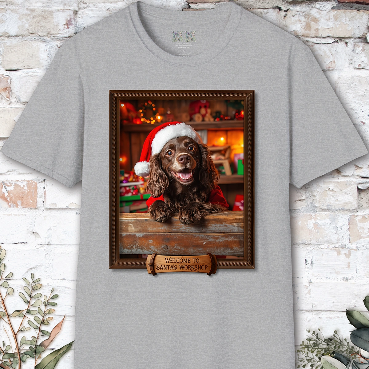 Boykin Spaniel Santa's Workshop Unisex T shirt