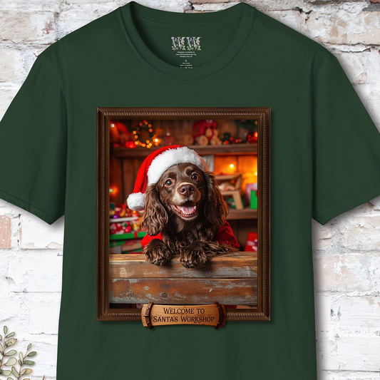 Boykin Spaniel Santa's Workshop Unisex T shirt