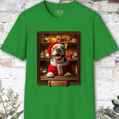 British Bull Terrier Santa's Workshop Unisex T shirt