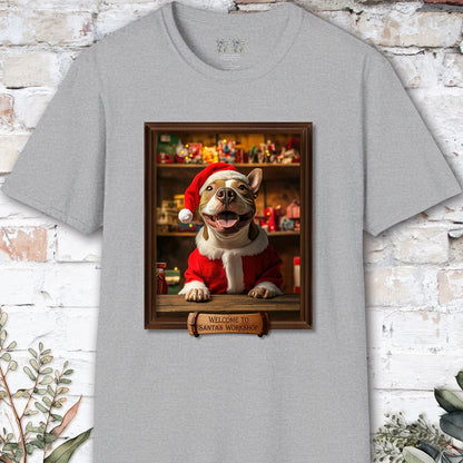British Bull Terrier Santa's Workshop Unisex T shirt