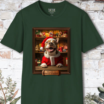 British Bull Terrier Santa's Workshop Unisex T shirt