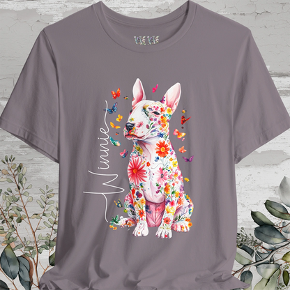 British Bull Terrier Floral Personalized T shirt