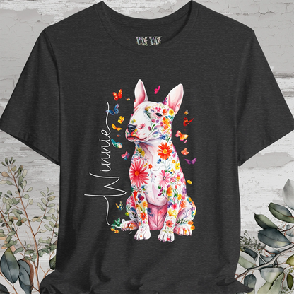 British Bull Terrier Floral Personalized T shirt