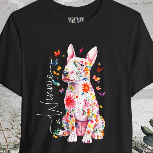 British Bull Terrier Floral Personalized T shirt