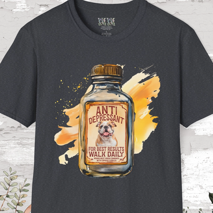 Antidepressant British Bulldog Unisex T shirt