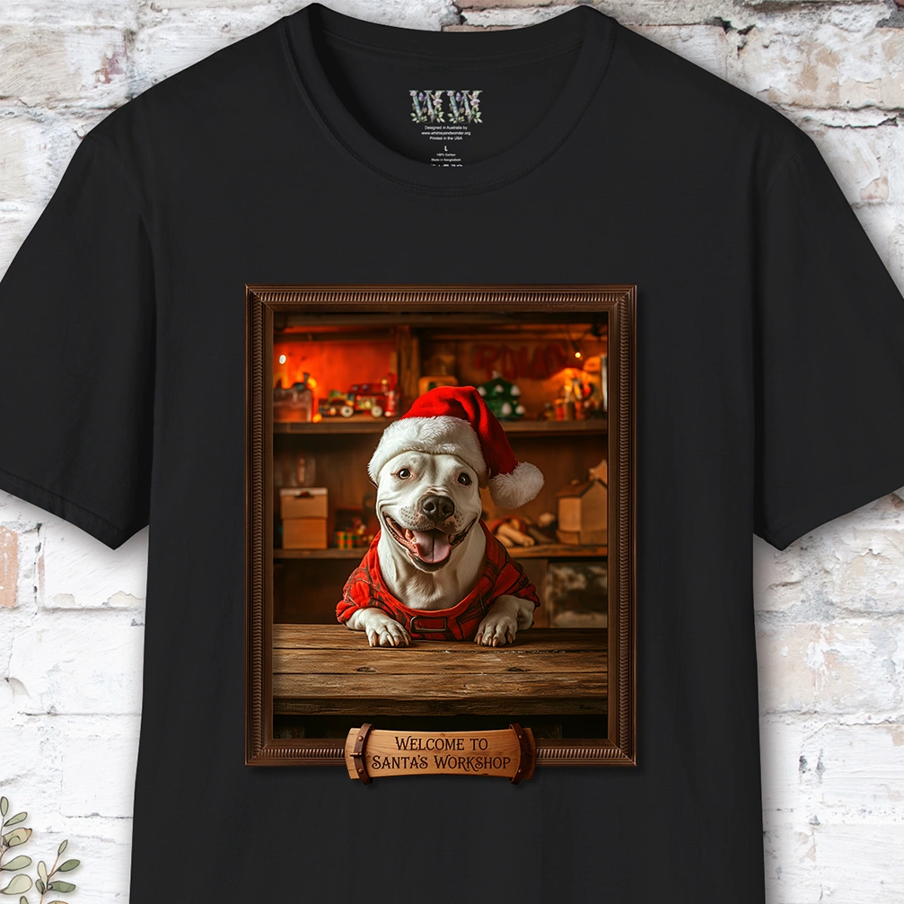 Bull Terrier Santa's Workshop Unisex T shirt