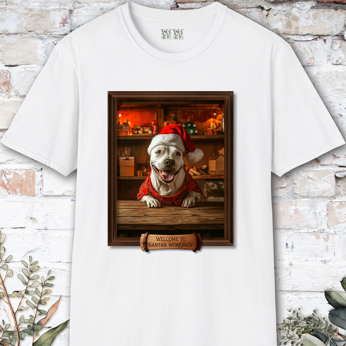 Bull Terrier Santa's Workshop Unisex T shirt