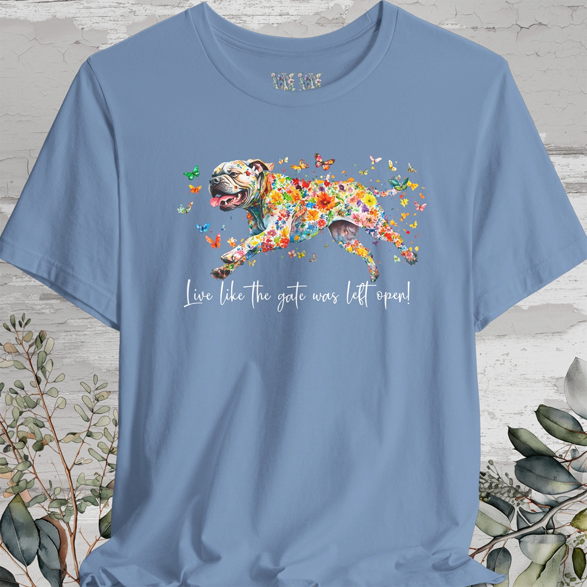 Bullmastiff #1 "Live like the gate was left open" Unisex T shirt