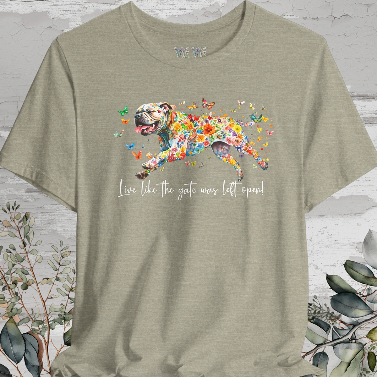 Bullmastiff #1 "Live like the gate was left open" Unisex T shirt