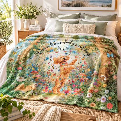 Cavapoo/Cavoodle #1 Dancing, Personalised Mystical Forest Blanket