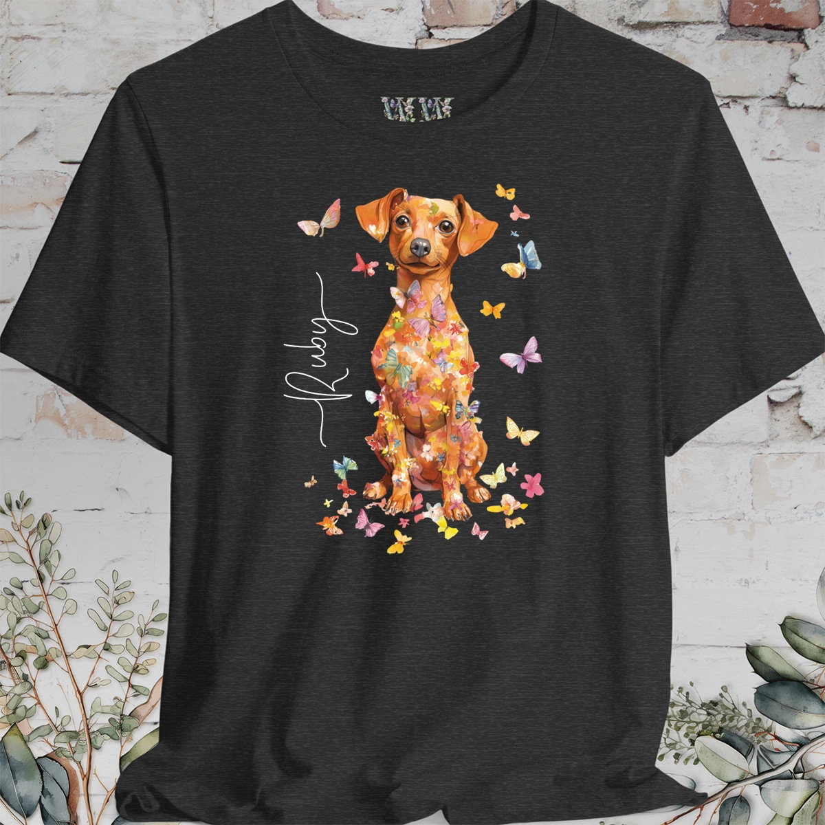 Chiweenie #2, Personalised Floral Butterfly T shirt