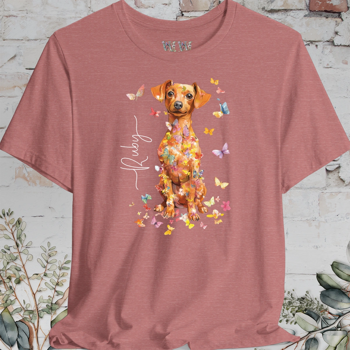 Chiweenie #2, Personalised Floral Butterfly T shirt