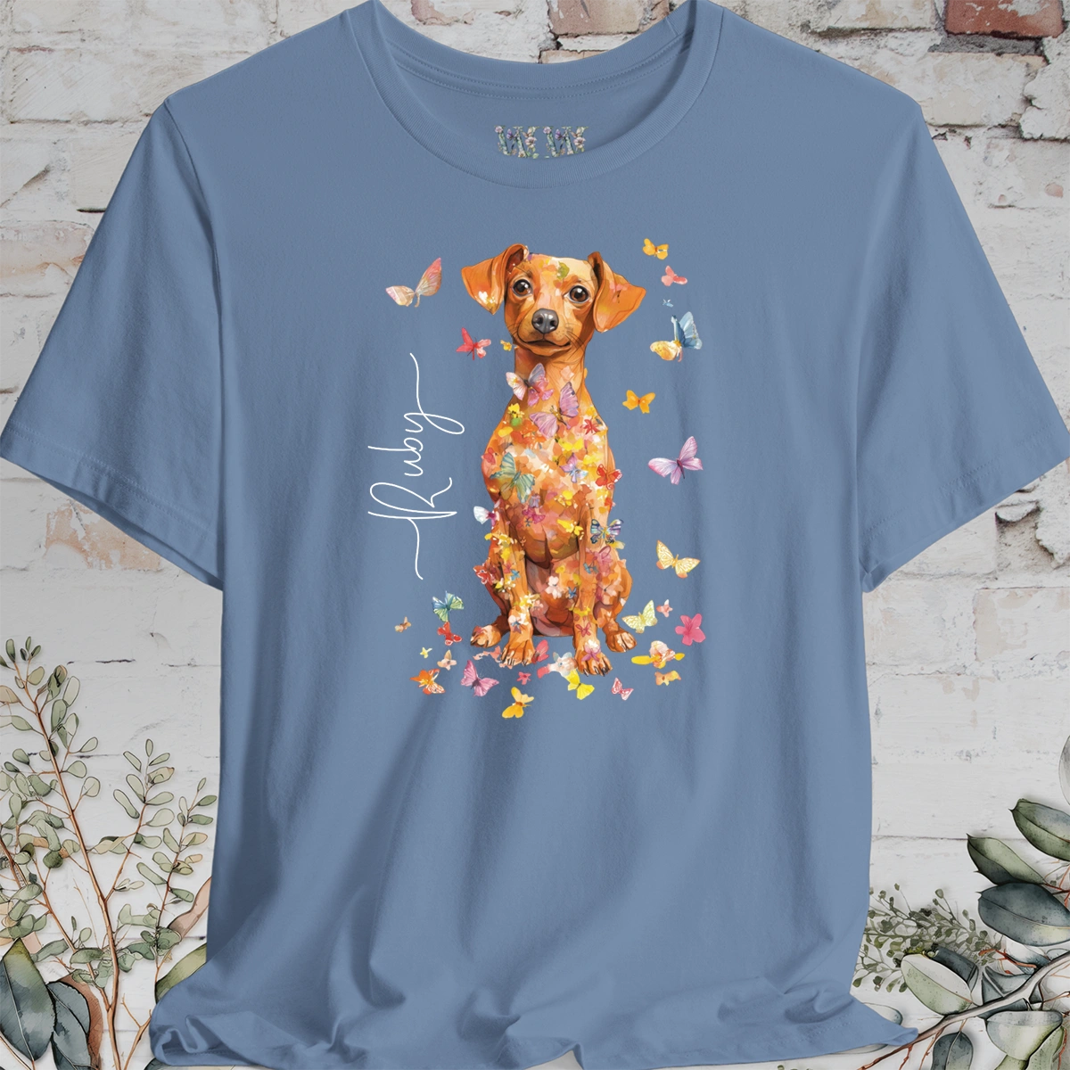 Chiweenie #2, Personalised Floral Butterfly T shirt