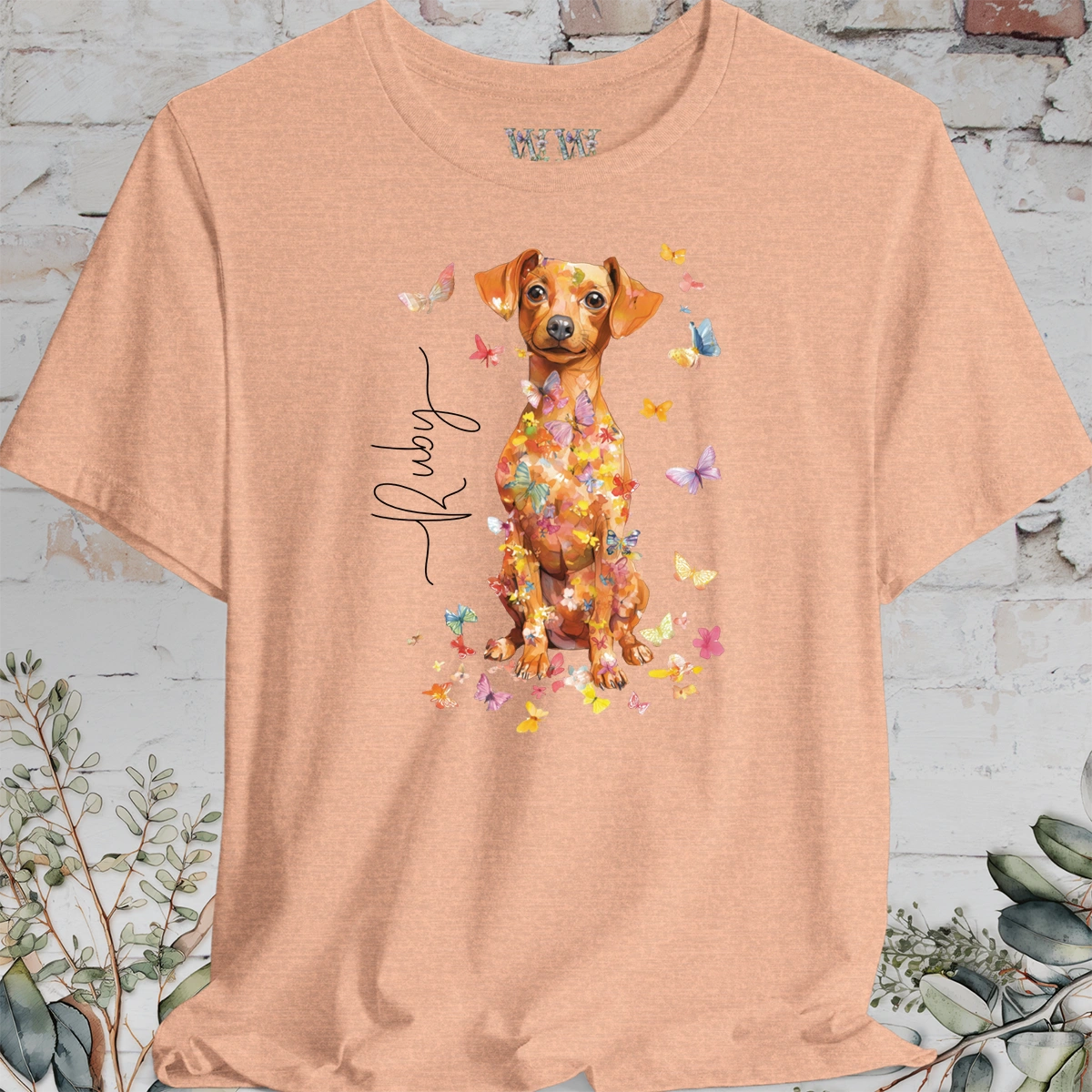 Chiweenie #2, Personalised Floral Butterfly T shirt