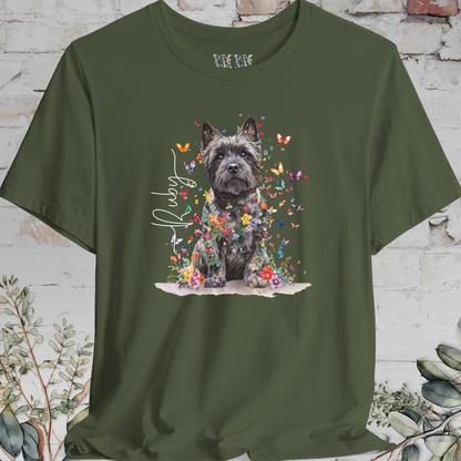 Cairn Terrier #1 Floral Butterfly personalized unisex T shirt