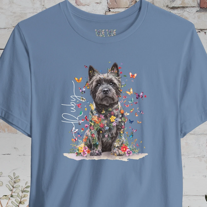 Cairn Terrier #1 Floral Butterfly personalized unisex T shirt