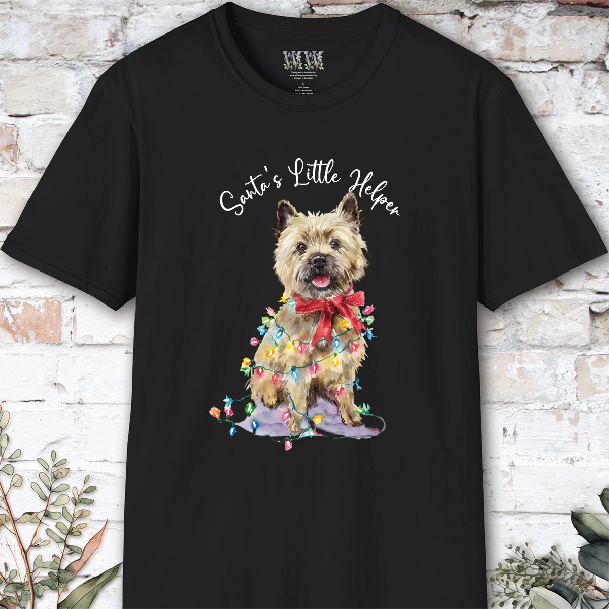 Cairn Terrier #1 Santa's little helper. unisex T shirt