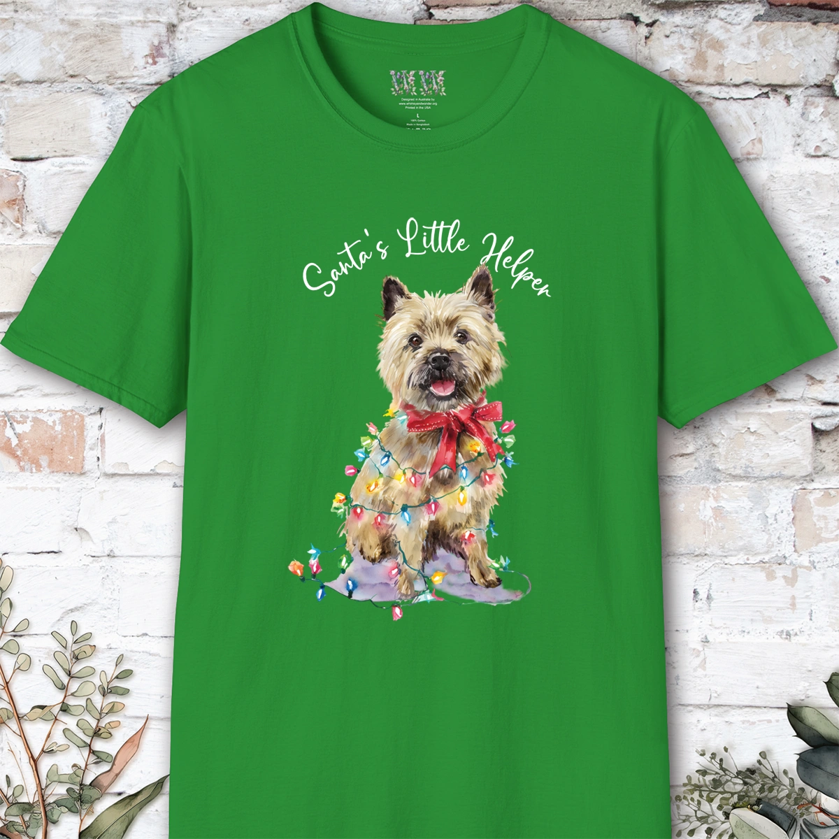 Cairn Terrier #1 Santa's little helper. unisex T shirt