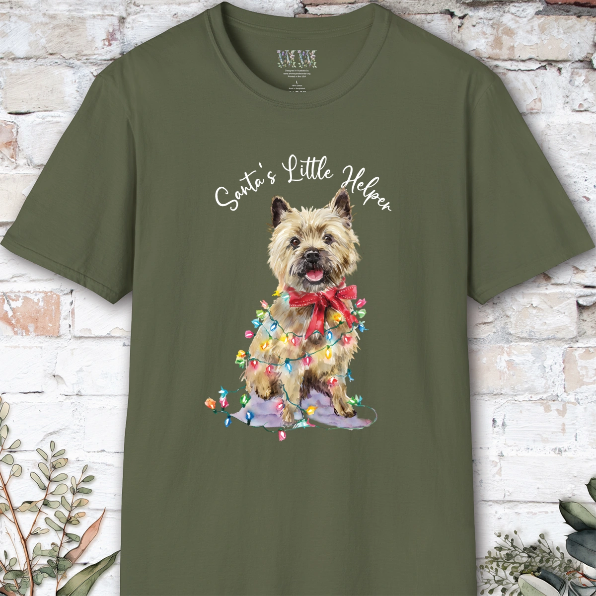 Cairn Terrier #1 Santa's little helper. unisex T shirt