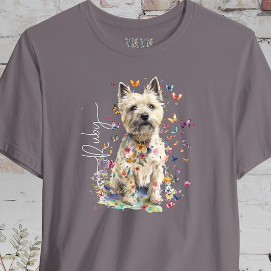 Cairn Terrier #2 Floral Butterfly personalized unisex T shirt