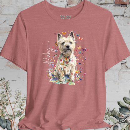 Cairn Terrier #2 Floral Butterfly personalized unisex T shirt