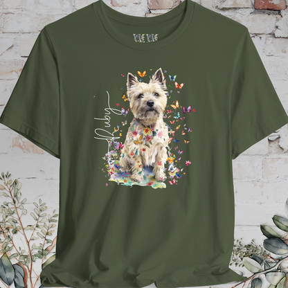 Cairn Terrier #2 Floral Butterfly personalized unisex T shirt