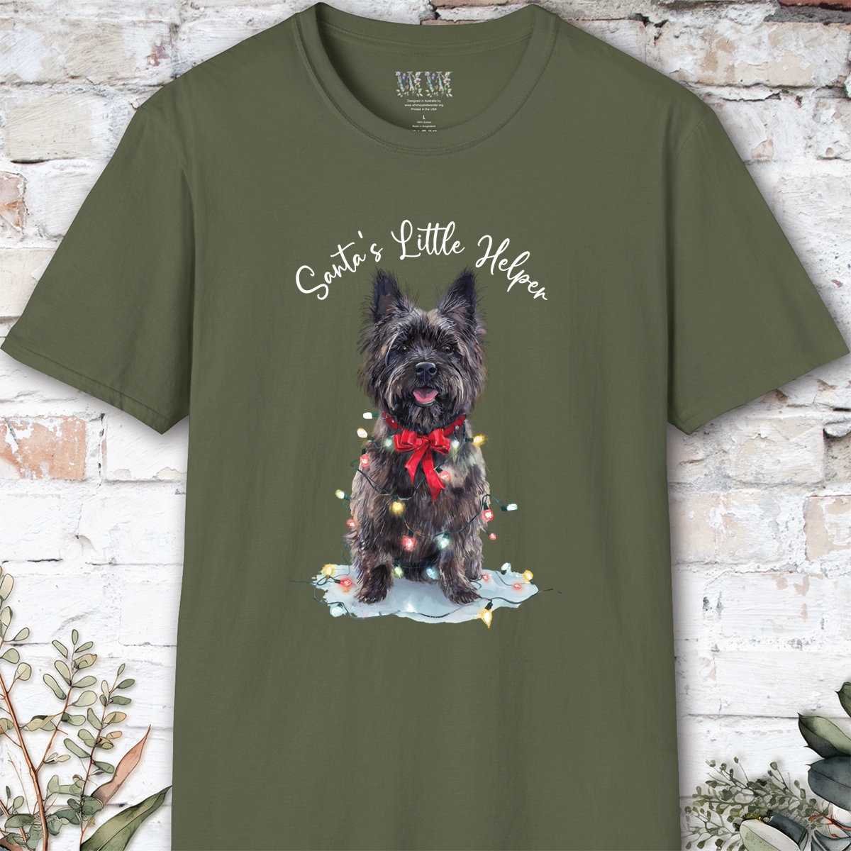 Cairn Terrier #2 Santa's little helper. unisex T shirt