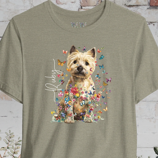 Cairn Terrier #3 Floral Butterfly personalized unisex T shirt